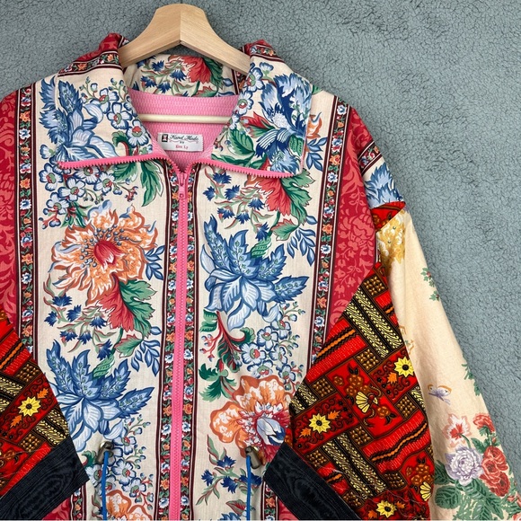 Retro Floral Handmade By Kien Ly Patchwork Jacket size XL - Picture 2 of 16